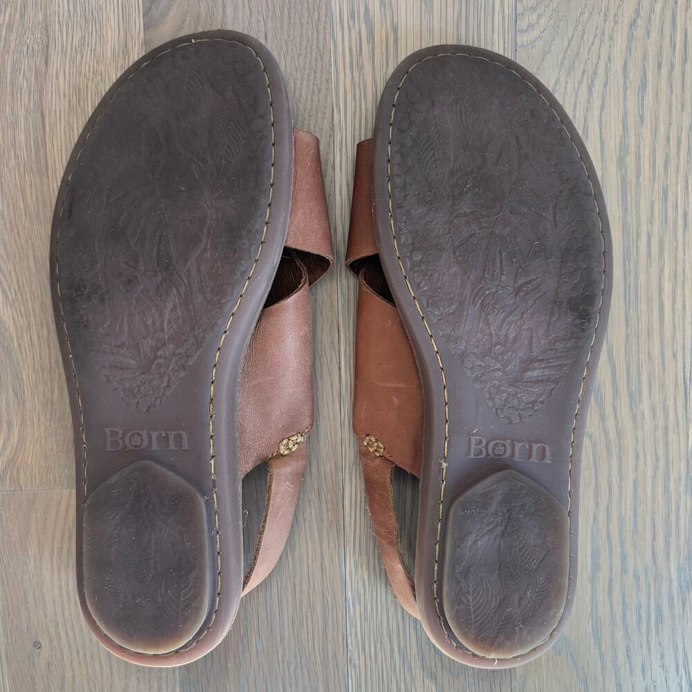 Born Leather Crisscross Slingback Comfort Sandals Brown Boho Womens Size 9 - Picture 7 of 9